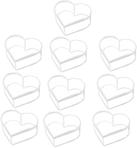 Aila Personalized Wedding Party Favor Box Chocolate Bridal Clear Small Gift Boxes Acrylic Decor Love Shape Design (10Pack Clear)