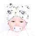 XINSHI Newborn Hat Soft Turban Baby Girl Big Bow Knot Cap (11.8-14.2 inches, A-3 Pack Navy&Pink&Blue)