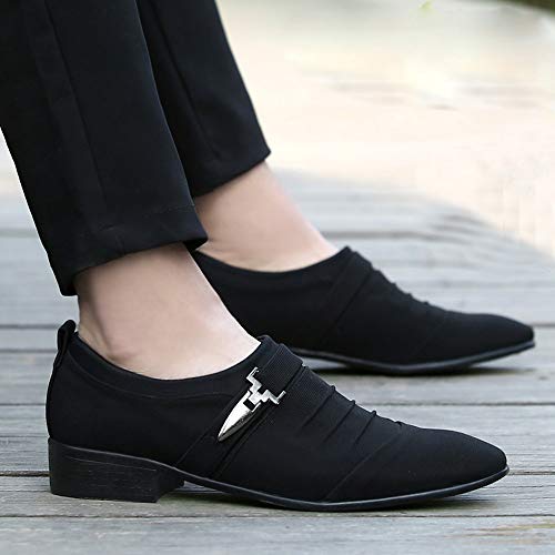Mens Double Monk Strap Slip-on Loafer Oxford Formal Business Casual Dress Shoes for Men Pointed Toe Shoes Black - Thumbnail 4