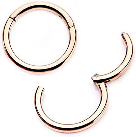 1Pair 16G 18G Hinged Clicker Segment Septum Lip Nose Hoop Rings Helix Daith Cartilage Tragus Body Piercing Jewelry