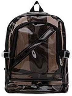Skyflying Plastic Candy Color Transparent Bag Beach Bag Fluorescent Jelly Backpack Male and Female Students Schoolbag See Through Outdoor Backpack Casual Travel Outdoor Daypack Black