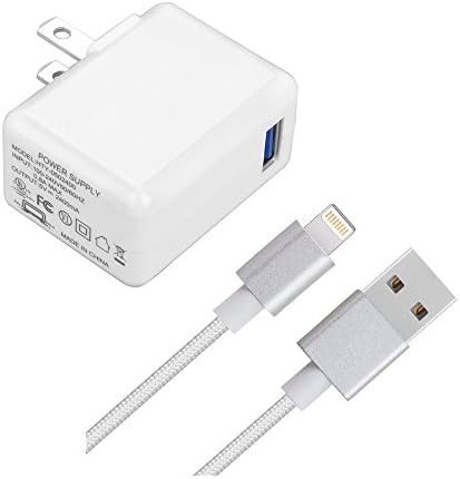 [UL Listed] iPad/iPhone Charger, SZYSK 2.4A 12W USB Wall Charger Foldable Portable Travel Plug with 5FT Braided Cable for iPhone X/8/8Plus/7/7Plus/6s/6sPlus/6/6Plus/SE, iPad Pro/AirMini,iPod