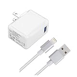 [UL Listed] iPad/iPhone Charger, SZYSK 2.4A 12W USB Wall Charger Foldable Portable Travel Plug with 5FT Braided Cable for iPhone X/8/8Plus/7/7Plus/6s/6sPlus/6/6Plus/SE, iPad Pro/AirMini,iPod