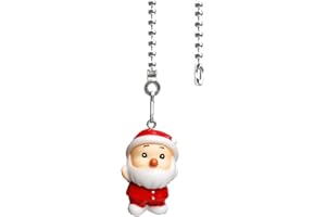 OMYZERO 12inch Ceiling Fan Pull Chain Father Christmas Charm Pendant Ceiling Fan Danglers Fan Pulls Chain Extender with Ball Chain Connector for Ceiling Fan Light Decoration(S)