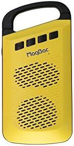 MagBac Portable Outdoor Wireless Bluetooth Speaker with 10hrs Playtime,Built-in Mic for Handfree Phone Call,Stereo Pairing Snap Hook and Handheld Design for Beach Bike and BagPack (Yellow).