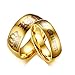 Blowin Newest His Queen Ring Womens Stainless Steel Anniversary Rings Couples Gifts, Golden (Her Size 8)