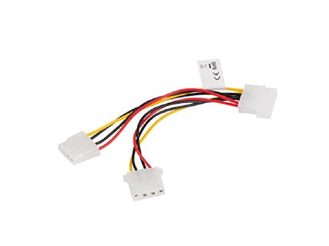 Lanberg CA-HDHD-10CU-0015 Molex 4-Pin Male to Molex Socket 2x Y-Cable Splitter 15 cm Multi-Coloured