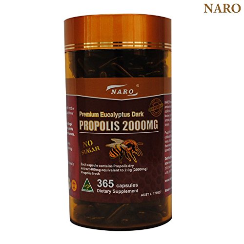 Naro Bee Propolis Extract 2000mg Premium Eucalyptus Dark 365 Capsules Australian Made Naro Bee Propolis Extract 2000mg Premium Eucalyptus Dark 365 Capsules Australian Made