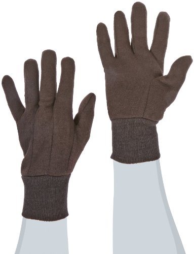 West Chester 65090 Polyester Cotton Medium Weight Jersey Glove, Small, Brown