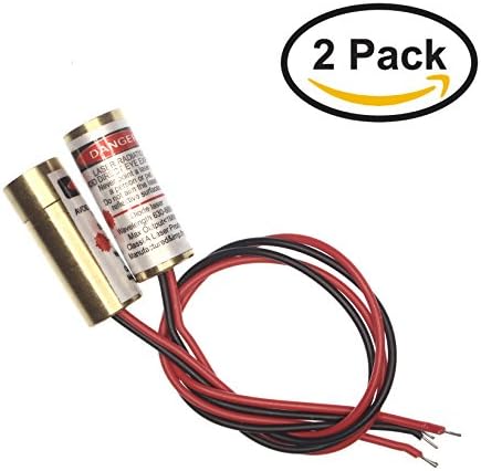 farhop 4.5V 1mW 650nm Red "Cross" Laser 9x21mm Diode Module (2 Pack) with Clamshell Packaging