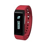 iWOWN Smart Bracelet i5plus IP65 Water Resistant Fitness Trackers with OLED Touch Screen, Bluetooth 4.0 Pedometer, Wristband, Sleep Monitor, Call/MSM Reminder for Android/ iOS Smartphone Red
