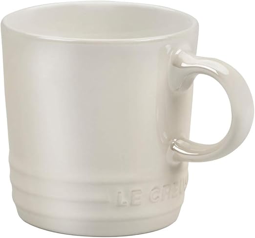 Amazon Com Le Creuset Stoneware Espresso Mug 3 Oz Metallic Meringue Coffee Cups Mugs
