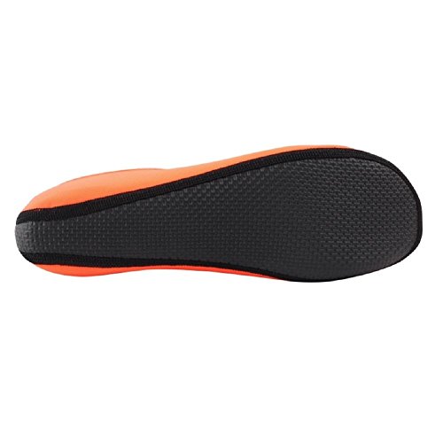Wowfoot Water Shoes For Women Men's Aquatic Socks Flexible Fitness Pool (4. XL(W:9.5-10.5, M:8.5-9.5), Orange)