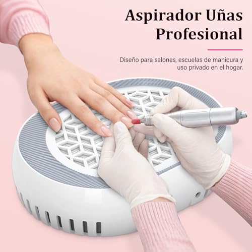 Aspiratore Unghie Professionale Aspiratore Unghie mit Filter Aspirapolvere regolabile per unghie artificiali in acrilico Manicure Pedicure.