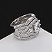 Zealmer Rhinestone Stacking Wedding Ring Silver Color Cubic Zirconia Bridal Ring Gift For Women Size 8