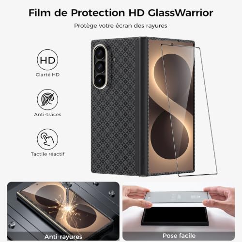 BENKS Samsung Galaxy Z Fold 8 Ultra Case with Tempered Glass, Aramid Fiber Kevlar Ultra Thin Rugged Case with Hinge Protection, Compatible MagSafe, ArmorGrid Air Grand Combo