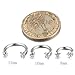 FIBO STEEL 316L Stainless Steel 6Pcs(8mm,10mm,12mm) 16G Horseshoe Lip Nipple Eyebrow Ring Nose Daith Ear Cartilage Helix Piercing Hoop Rings 3mm Cubic Zirconia Inlaid