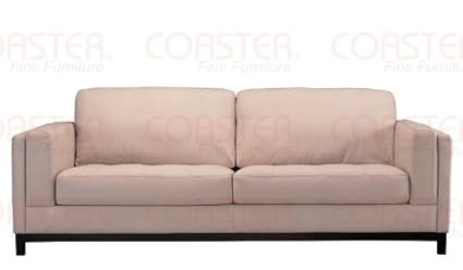 Amazon Com 100 All Leather Sofa Couch With Button Less Tufted In