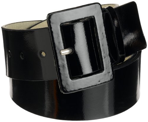 Wide black patent belt Outlet