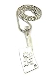 Mens New Hip Hop Trendy Hatchet Man Pendant Charm Box Chain Necklace (Silver)