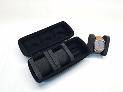 CASEBUDi-Triple-Watch-Travel-Case-Tough-Protection-Storage-Zipper-Three-Wristwatch-Ballistic-Nylon