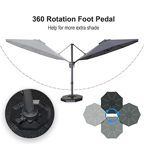 PURPLE LEAF Cantilever Umbrella Outdoor 11 ft Round Pool Deck Umbrella