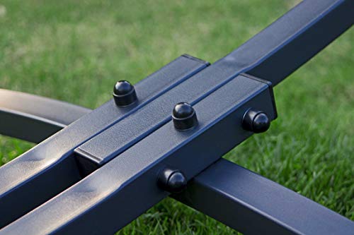 Potenza Verzinkter Gestell Outdoor Hängematte Panama mit Gestell für 2 Personen Baumwolle Stabhängematte XXL 210x140… – Bild 5