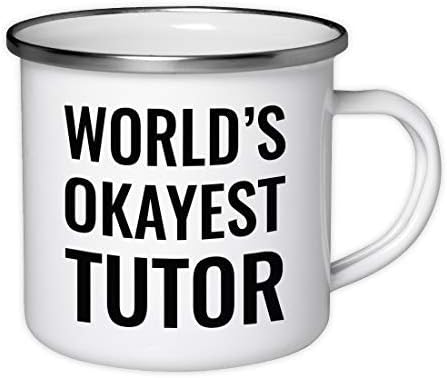 10oz Enamel Mug, World's Okayest Engineer, Enamel Metal Camping Camp Cup Christmas Birthday Present Ideas