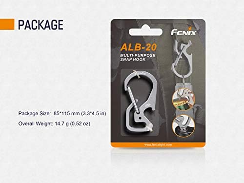 Isali Small Tools Fenix ALB-20 TC4 Titanium Multi-Purpose Snap Hook - (Color: ALB-20)