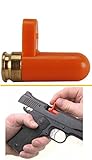 Ultimate Arms Gear Short Tab .45 Caliber Pistol Handgun Rifle Empty Chamber Ejectable Long Safety Flag Load Indicator Device Polymer & Brass Bottom Orange Dummy Ammunition Ammo Shell Round with Lanyard String Loop Hole to Attach