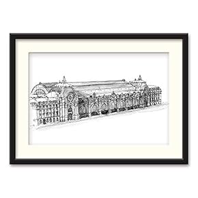 Black Framed Canvas Wall Art Architectural Drawing Home Artwork Decoration for Living Room, Bedroom - 23x31 inches