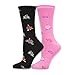 Young Adult Girls School Socks Fun Novelty Floral Design Trouser Socks 6-Pair Crew (Rosebud)