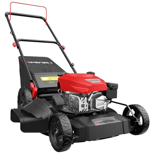 AMERISUN 21" Push Gas Lawn Mower, 3-in-1 Gas Lawnmower, 144cc 4-Stroke OHV Engi…