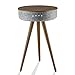 i-star QI Wireless Charging Smart Table - 360° Bluetooth Speaker Louder Surround HD Sound Projection with USB AUX Charging Inputs End Multifunctional Coffee Table Triangle Wooden Night Stand Table
