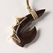 SurferTiki Manu Makau (Shark Fish Hook) Maori Wooden Necklace w/3 Teeth Shark's Tooth Wood Necklace