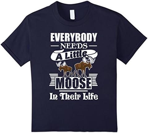 Kids Moose T shirt - A Little Moose In Life Shirts 8 Navy
