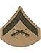 USMC Chevron Green on Khaki (Pair) (Male, E-3 Lance Corporal)