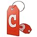 Shacke Initial Luggage Tag with Full Privacy Cover and Stainless Steel Loop – (Letter C)