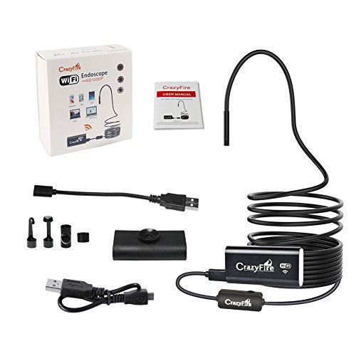 Wireless Endoscope,CrazyFire 1200P Full HD SemiRigid WiFi Inspection