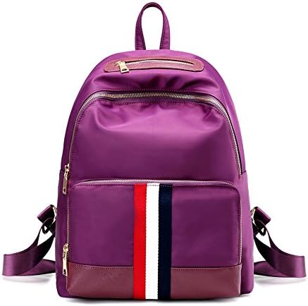 PILER Nylon Canvas Backpack Waterproof Women's Notebook Computer Bags College School Bags Rucksack (purple)