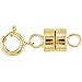 New Solid 14K Yellow Gold Barrel Magnetic Converter Necklace Clasp with Spring Ring