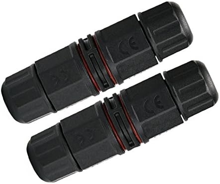 2pcs in Pack IP67 Waterproof 3 Pin Junction Box Cable Wire Connector for Outdoor LED Lighting