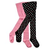 Luvable Friends 2-Pack Tights, Black Dot