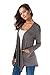 TownCat Women's Loose Casual Long Sleeved Open Front Breathable Cardigans with Pocket (Grey1, XL)