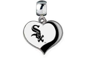 HEAVENS JEWELRY CHICAGO WHITE SOX BASEBALL CHARM SLIDE PENDANT FOR YOUR NECKLACE EUROPEAN CHARM BRACELET (Fits Most Name Brands) JEWELRY DIY PROJECTS ETC