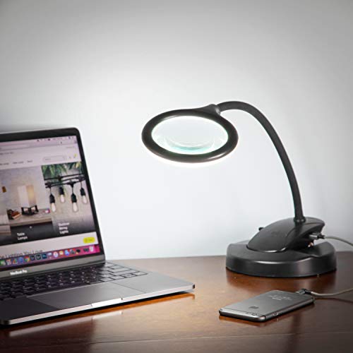 image for Brightech - Lightview LED Magnifying Lamp with USB Charging Port - Lig