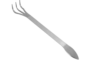 GLOGLOW Bonsai Rake Lightweight 3-Prong Stainless Steel Root Rake Loosen Soil Toool with Ergonomic Handle for Gardening Plants