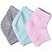 3 Pairs Soft Ventilate Gel Heel Socks - Open Toe Socks for Dry Hard Cracked Skin Moisturizing Day Night Care Skin