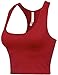 BEKDO Womens Basic Seamless Cropped Racerback Sports Tank Top-ONE Size-RED