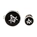 Cuff-Daddy Mens Freemason Masonic Cufflinks Studs Silver Black with Presentation Box Cufflinks Shirt Accessories Business Attire Storage Travel Box Special Occasions